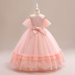 Girls' Lace Stitching Umbrella Princess Dress