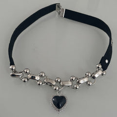 European And American Personalized Black Heart Necklace Choker