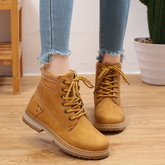 Women's British Style High Top Plus Size Cotton Martin Boots
