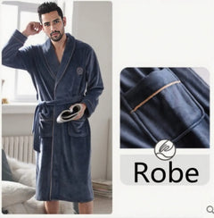 Burgundy island velvet fabric winter unisex flannel robe for men & women