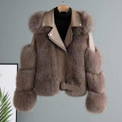 Women's Clothing Imitation Fur Women's Motorcycle Clothing Coat Autumn And Winter Young Coat