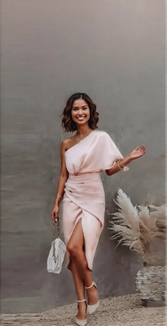 New beautiful golden Summer  off shoulder Floral Print Slit Dress