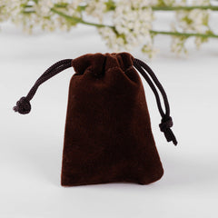 Flannel Drawstring Jewelry Solid Drawstring Pocket