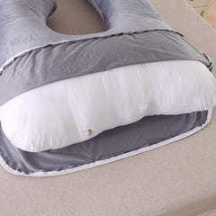 Pillow Lying On The Side With Detachable Crystal Velvet G-shaped Waist Pillow