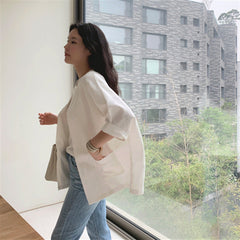 Women's Retro Plus Size Colorblock Simple Cotton Linen T-shirt