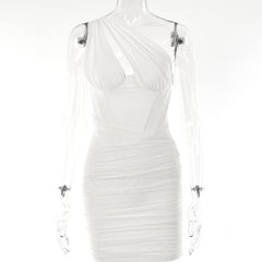 One-shoulder Dress Fashion Design Hot Girl Tight Backless Oblique Shoulder Skirt