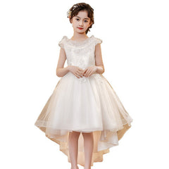 Children's Summer High-end European And American Flower Girl Dress Catwalk Piano Performance