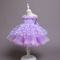 Children's Flower Princess Dress Year-old Girl Polka Dot