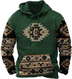 Native buffalo Printed winter Hoodie Men's fashion