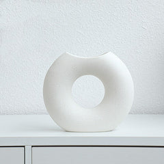 Nordic Style Simple Ceramic Vase Semicircle Creative Flower Device