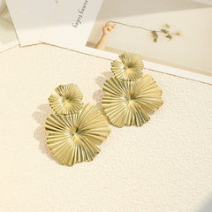 Fashionable Metal Sequin Large Earrings For Women's Personalized Flowers