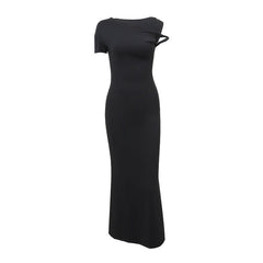 European And American Style Temperament High Waist Slim Fit Slimming Short Sleeve Hot Girl Dress