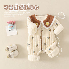 Winter Little Floral Baby Jumpsuits