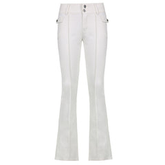 Women's New Sexy Low-waist Side Pockets Retro Slim-fit Micro Trousers Casual Trousers
