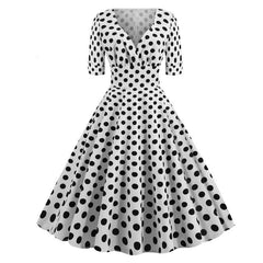 Green Solid Rockabilly S Vintage Ruched V Neck Party Dresses