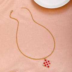 Sweet Square Clavicle Chain Drawing Board Color Matching Necklace Female