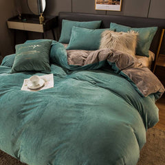 Double Bed Surface Plus Flange Flannel Product Three Thick Bed Sets