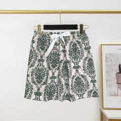 Women's Cotton Silk Pajama Pants Summer Thin Shorts Loose Casual