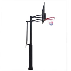 Outdoor Buried Hand-operated Height Adjustable Basketball Stand for Backyard Play