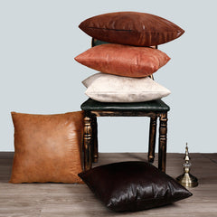 Retro Leather Sofa Pillowcase Cover With Gilded Backrest Cushion