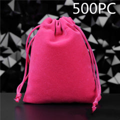 Flannel Drawstring Jewelry Solid Drawstring Pocket