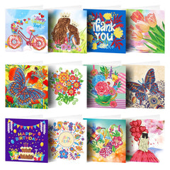 New Greeting Thank You DIY Point Diamond Blessing Card