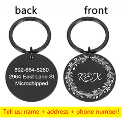 Round Metal Pet Brand Titanium Steel Brand