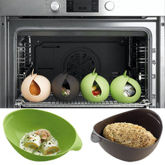 Home Kitchen Silicone Steamer Microwave Steamer Oven Fish Kettle Poacher Cooker Food Vegetable Bowl Basket Kitchen Cooking Tools