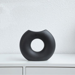 Nordic Style Simple Ceramic Vase Semicircle Creative Flower Device