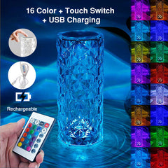 Creative Crystal Diamond Table Lamp Bedside Ambience Light