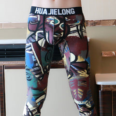 Printed Men's Fleece-lined Thick Warm Pants