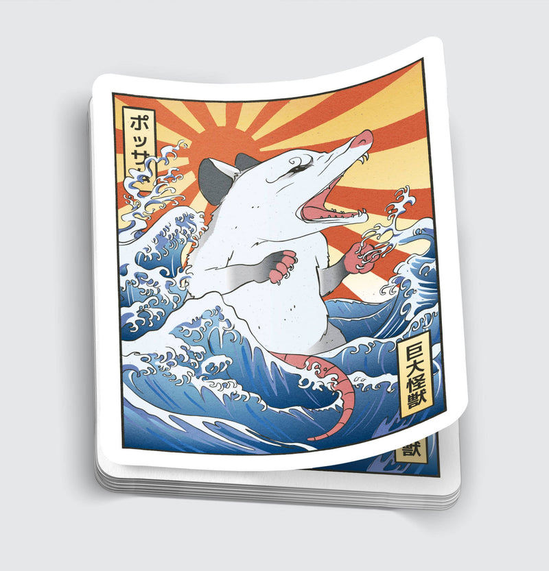 Opposum Japanese Big Wave Sticker - 3