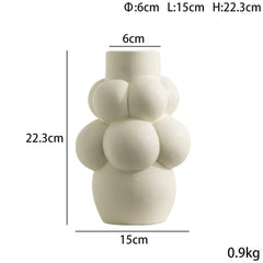 Simple Modern Bubble Ball Ceramic Vase Special-shaped Flower Container High-grade Indoor Soft Decoration