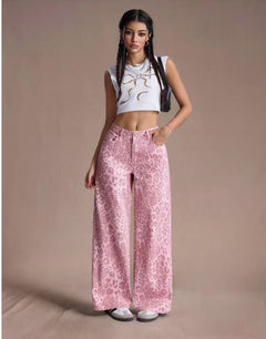Female Loose Fit Straight Loose Wide Leg Jeans