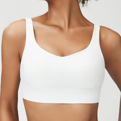 Women's Solid Colour Fixed Cup Plus Size Sports Underwear