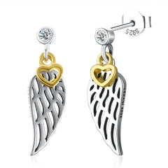 Heart-shaped Wings Ladies S Diamond Earrings