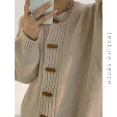 Women's Winter New Horn Button Sweater
