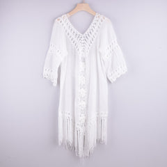 Back Hollowed Out Tassel Ins Style Beach Top