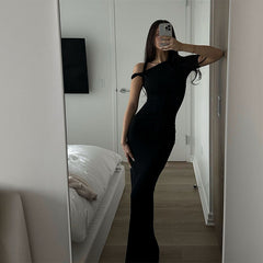 European And American Style Temperament High Waist Slim Fit Slimming Short Sleeve Hot Girl Dress