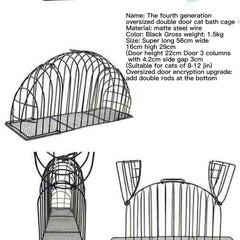 Anti Scratch Blow Dry Cat Bath Cage