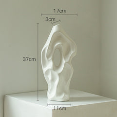 Vase Decoration Living Room Flower Arrangement Ceramic White Art Sculpture Decoration