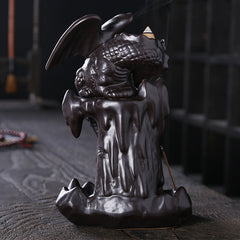 Ceramic Smoke Backflow Incense Burner Nordic Pterodactyl LED Lights Backflow Stove Ornaments