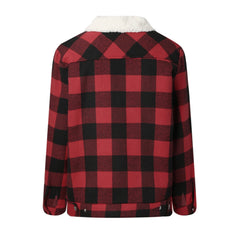 New Red plaid Winter jacket for women