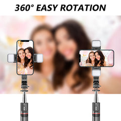 Bluetooth Selfie Stick Tripod for Cell Phones - Adjustable Height & 360° Rotating Head