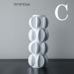 Special-shaped Ceramic Vase Three-piece Modern Minimalist Home Soft Decoration