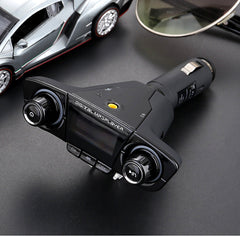 Dual-head Car Bluetooth Mp3 Dual-knobs, Cool Lights, Large-screen Display
