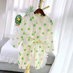 Children's Clothing Double-layer Washed Cotton Pajamas Trousers Suit