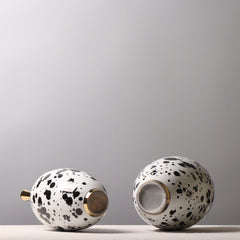 Chinese Ceramic Vase Splash-ink Color Matching Long Neck Flower Device