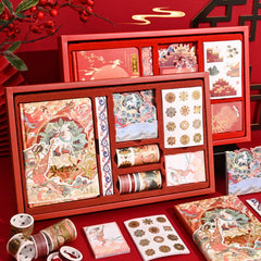 Ancient Style Hand Book Tape Stickers Sticky Notes Gift Box