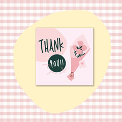 50 PcsPack Square Simple Thank-you Card Coated Paper Business Cards